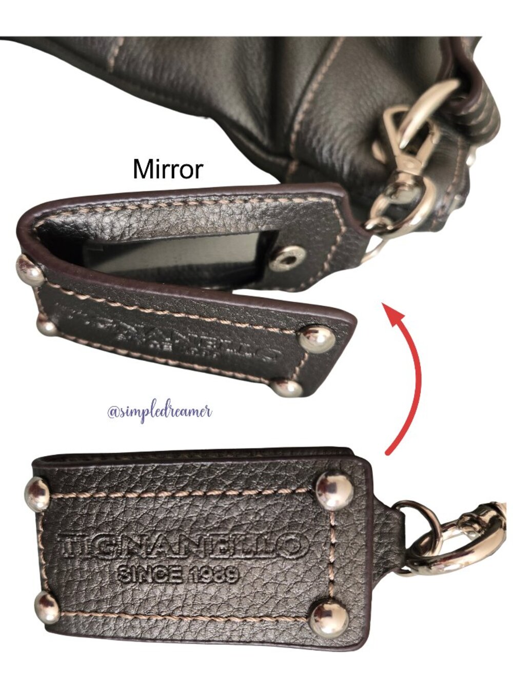 Tignanello Leather Convertible Shoulder Bag Braided Accents NWT (Color: Zinc) - Picture 5 of 8